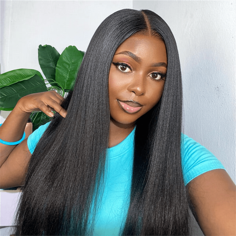 Msgem Yaki Straight 13x6 Lace Frontal Wigs HD Full Lace Human Hair Wig - Msgem Hair