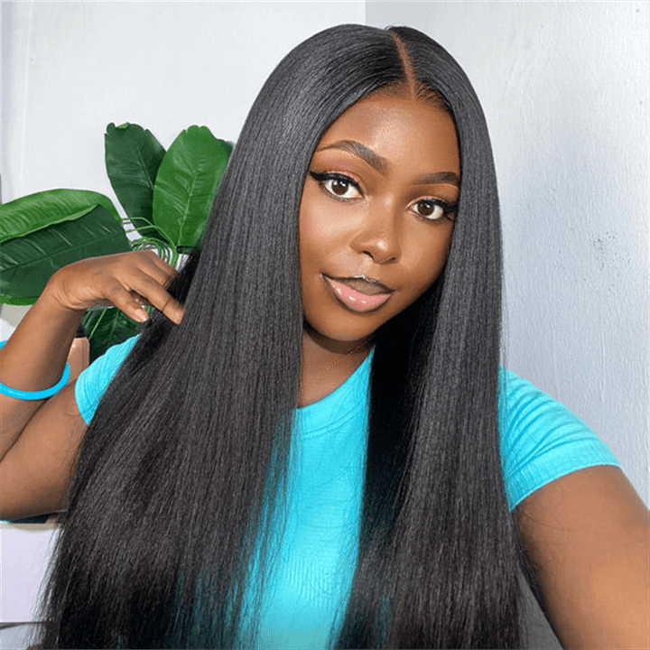 Msgem Yaki Straight 13x6 Lace Frontal Wigs HD Full Lace Human Hair Wig - Msgem Hair