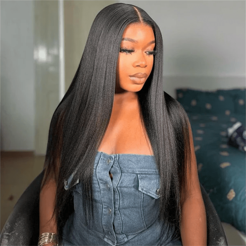 Msgem Yaki Straight 13x6 Lace Frontal Wigs HD Full Lace Human Hair Wig - Msgem Hair