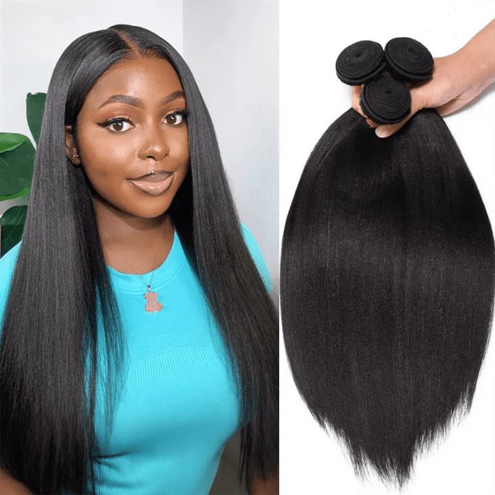 Msgem Yaki Straight Human Hair Bundles Brazilian Hair Extensions for Black Women - Msgem Hair