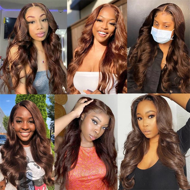 Light Brown Body Wave Brazilian Virgin Hair 3 Bundles with 4x4 Lace Closure with Baby Hair - Msgem Hair