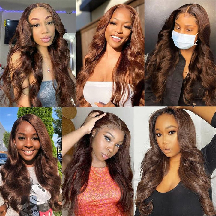 Light Brown Body Wave Brazilian Virgin Hair 3 Bundles with 4x4 Lace Closure with Baby Hair - Msgem Hair