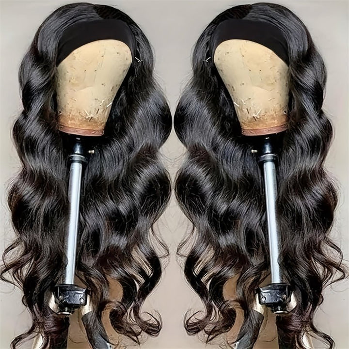 Lomoda Body Wave Headband Scarf Wigs Glueless Human Hair No Lace Wig - Msgem Hair