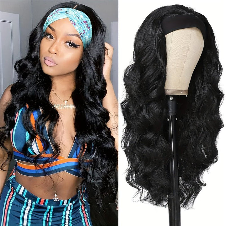 Lomoda Body Wave Headband Scarf Wigs Glueless Human Hair No Lace Wig - Msgem Hair