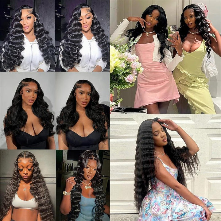 Loose Deep Wave Bundles Brazilian Hair 3 Bundles with 4x4 Lace Closure - Msgem Hair