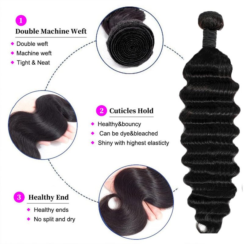 Loose Deep Wave Bundles Peruvian Hair Bundles Human Hair Extensions 1 Bundles - Msgem Hair