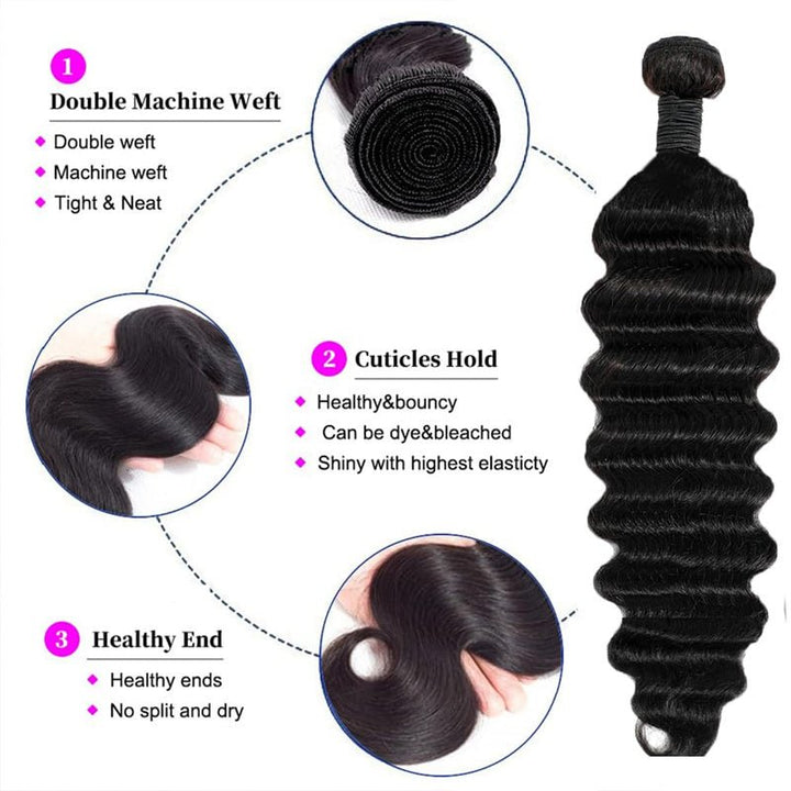 Loose Deep Wave Bundles Peruvian Hair Bundles Human Hair Extensions 1 Bundles - Msgem Hair