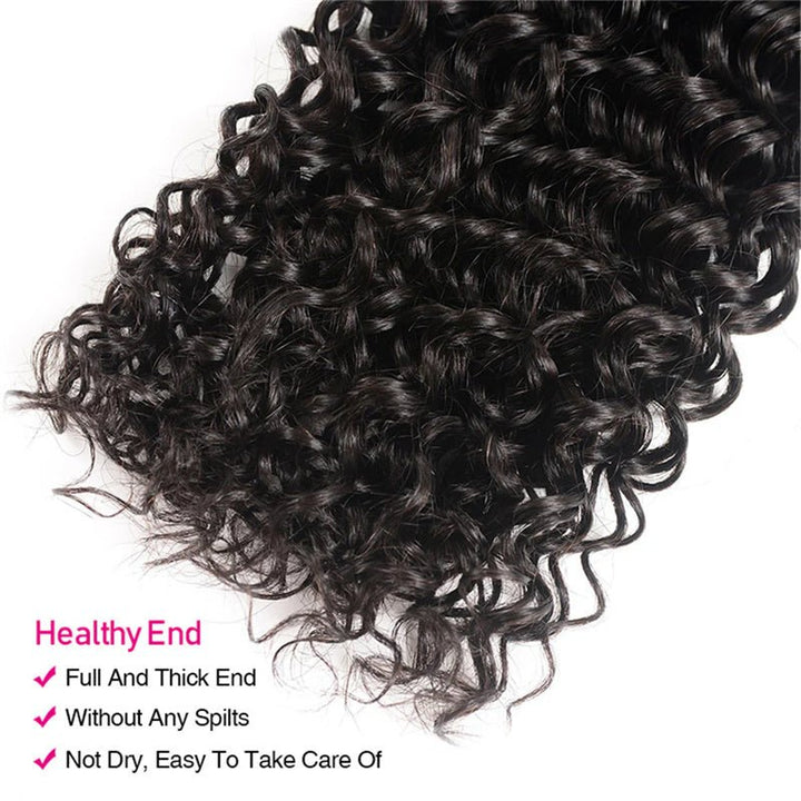 Malaysian Curly Wave Hair 3 Bundles With 4x4 Closure - Msgem Hair