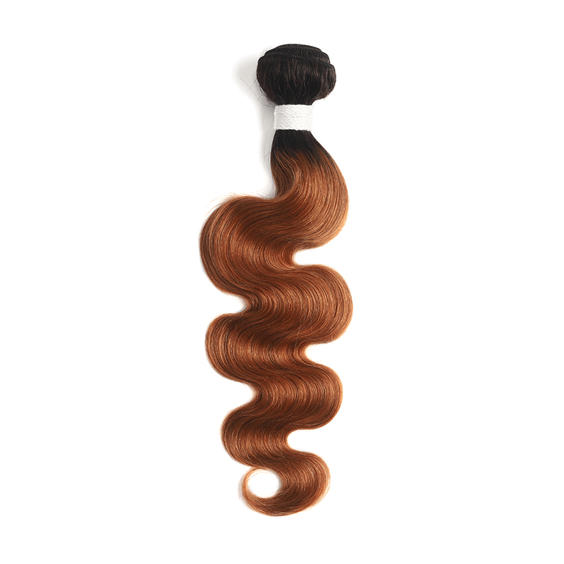 Ombre 1B/30 Body Wave 3 Bundles With Closure 4x4 pre Colored 100% Virgin Human Hair - Msgem Hair