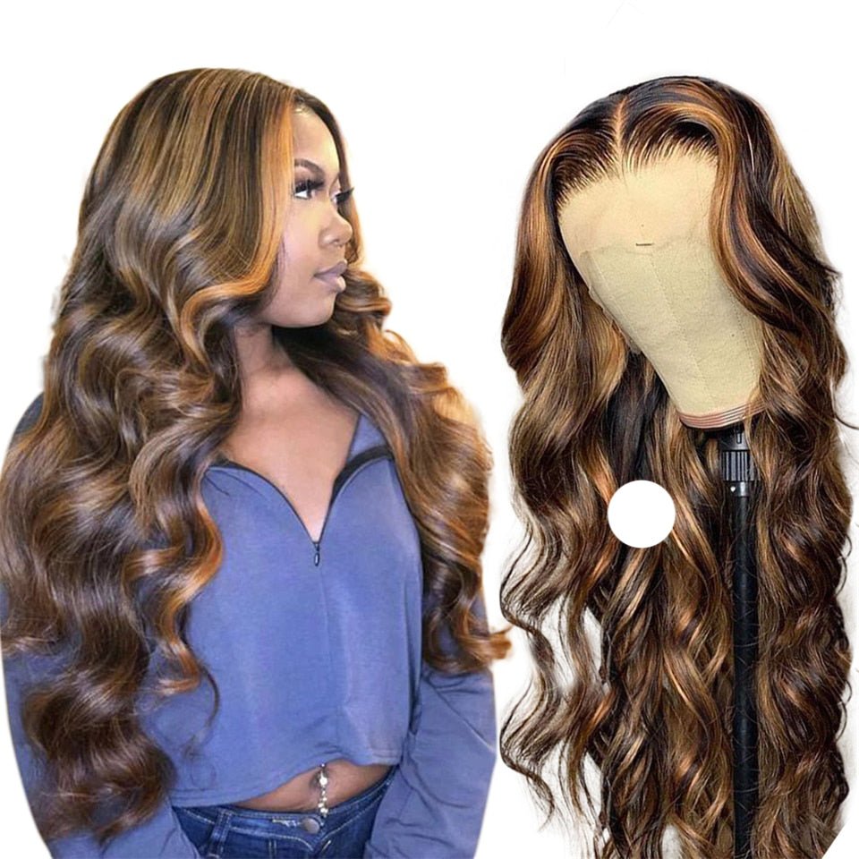 P4/27 Highlight Body Wave 4 Bundles With 4x4 Lace Closure 100% Human Hair - Msgem Hair