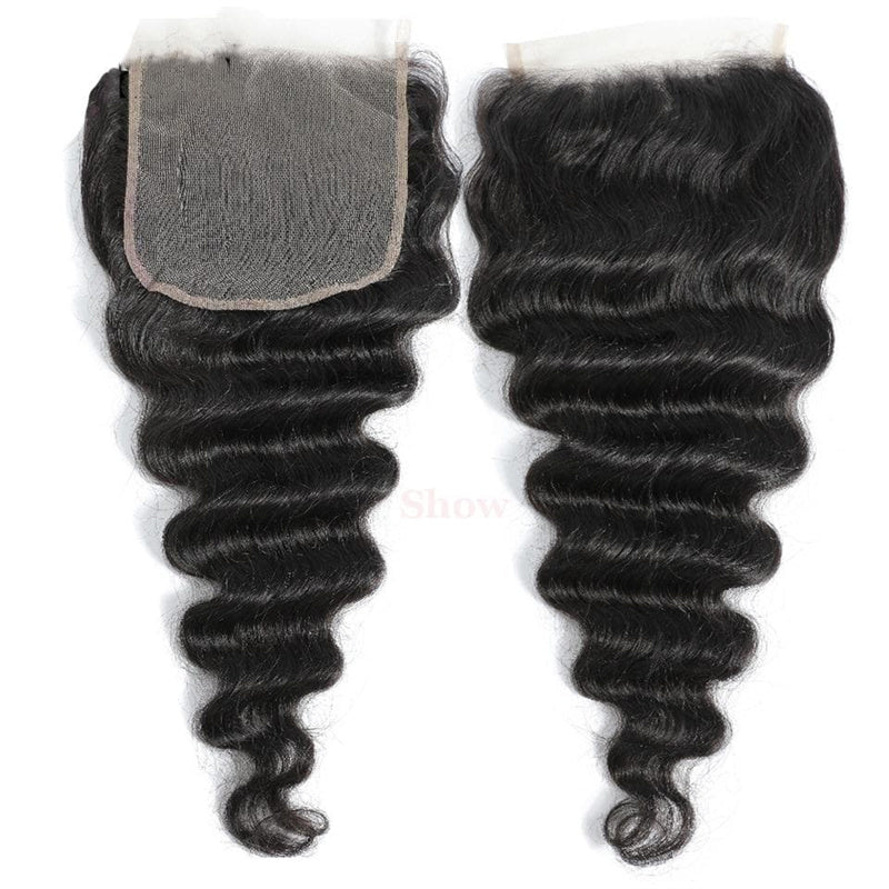 Peruvian Human Hair Virgin Loose Deep Wave 4 Bundles With 4x4 Lace Closure - Msgem Hair