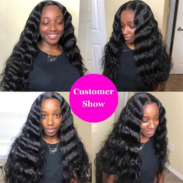Peruvian Human Hair Virgin Loose Deep Wave 4 Bundles With 4x4 Lace Closure - Msgem Hair