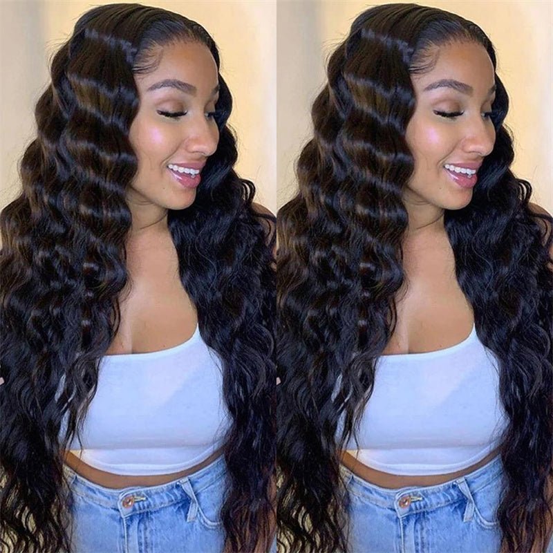 Peruvian Human Hair Virgin Loose Deep Wave 4 Bundles With 4x4 Lace Closure - Msgem Hair