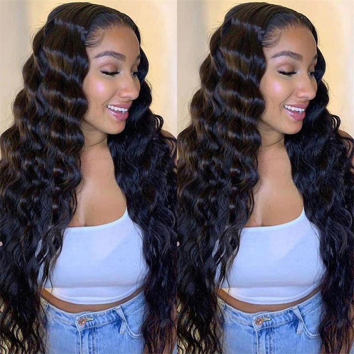 Peruvian Human Hair Virgin Loose Deep Wave 4 Bundles With 4x4 Lace Closure - Msgem Hair