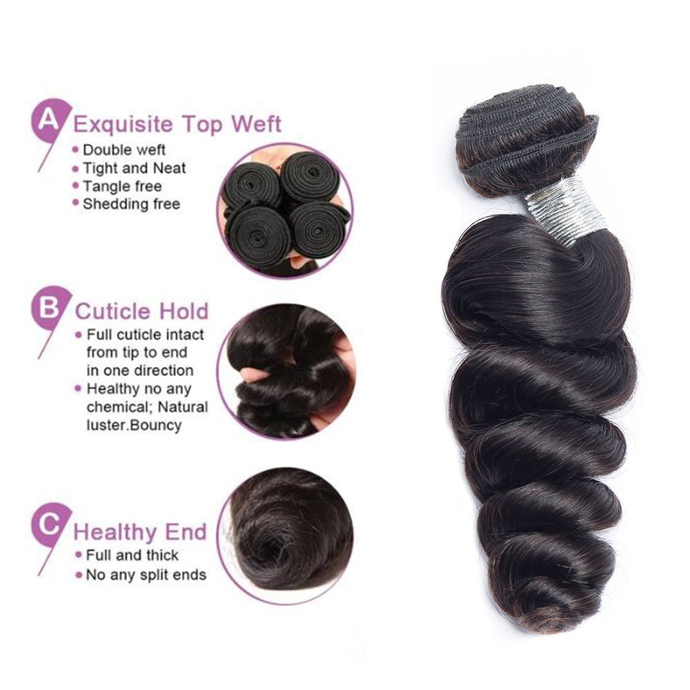 Peruvian Loose Wave 4 Bundles/pack Virgin Hair Extension - Msgem Hair