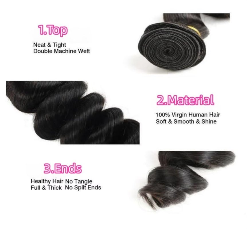 Peruvian Loose Wave Hair Extension 1 Bundle Natural Color - Msgem Hair