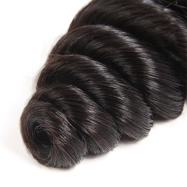 Peruvian Loose Wave Virgin Human Hair 3 Bundles With 4x4 Lace Closure - Msgem Hair