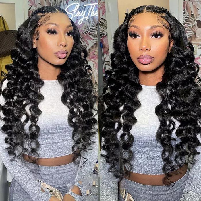 Peruvian Loose Wave Virgin Human Hair 3 Bundles With 4x4 Lace Closure - Msgem Hair