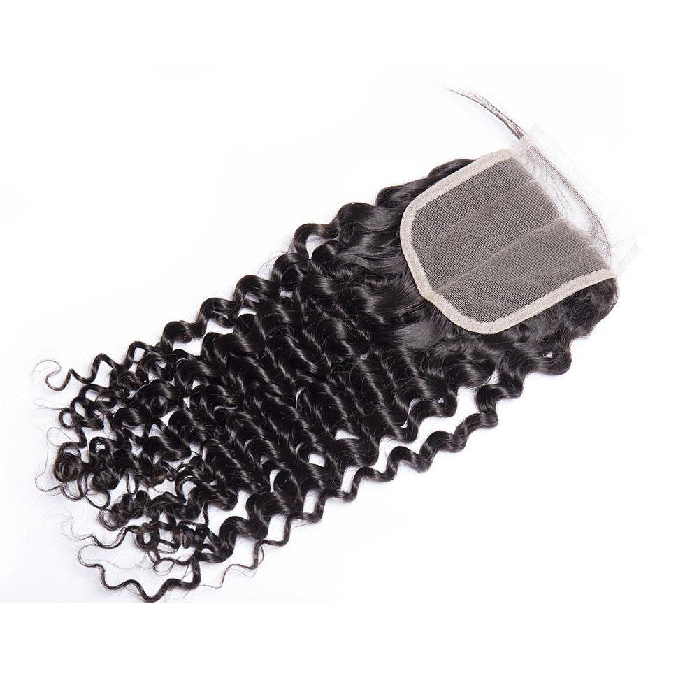 Peruvian Virgin Hair Curly Wave 4 Bundles With 4x4 Lace Closure - Msgem Hair