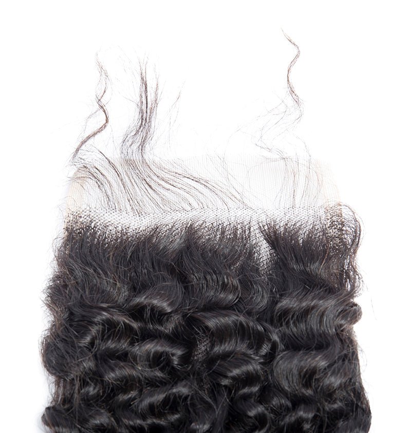 Peruvian Virgin Hair Curly Wave 4 Bundles With 4x4 Lace Closure - Msgem Hair