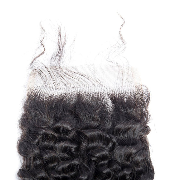 Peruvian Virgin Hair Curly Wave 4 Bundles With 4x4 Lace Closure - Msgem Hair