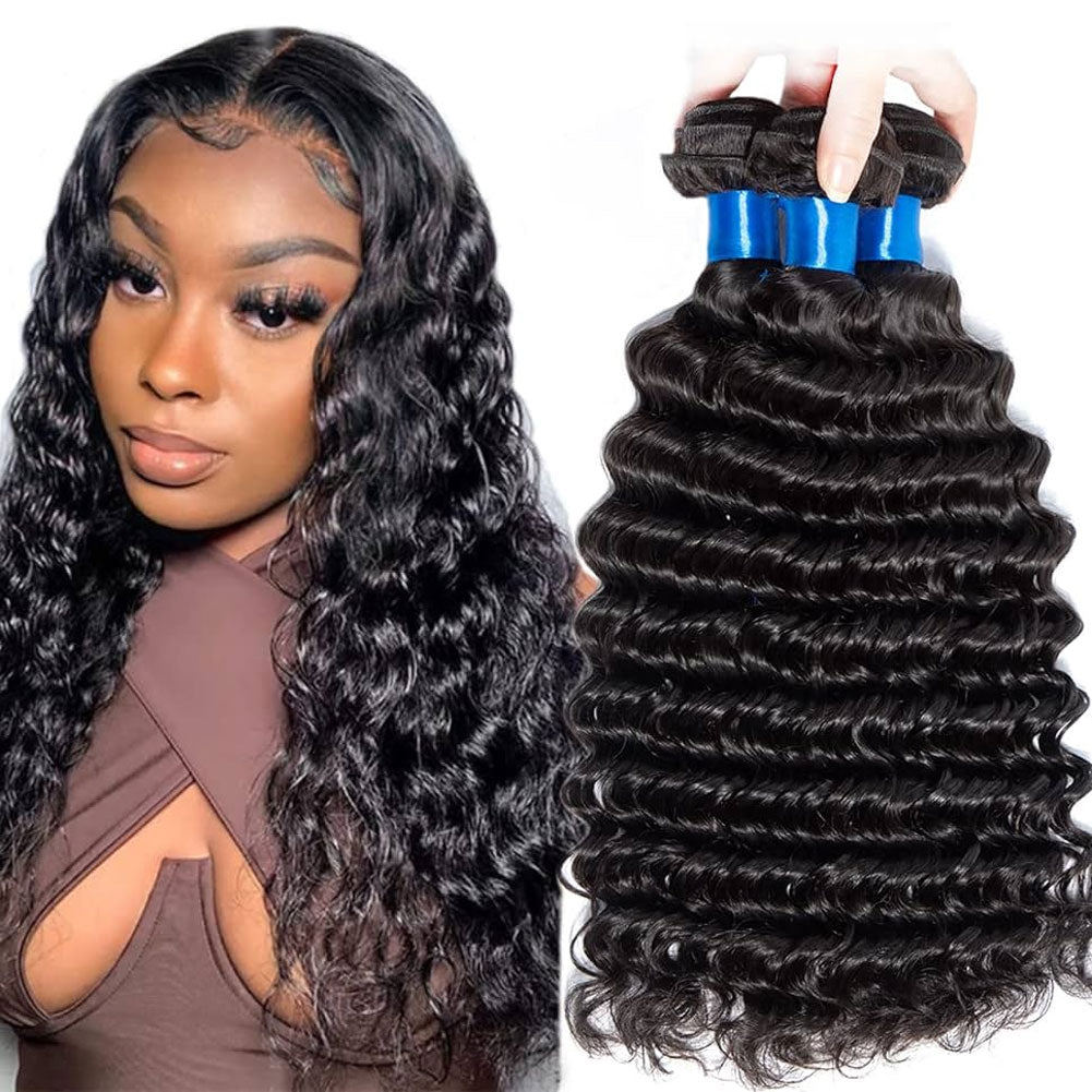 Peruvian Virgin Human Hair Deep Wave 3 Bundles - Msgem Hair
