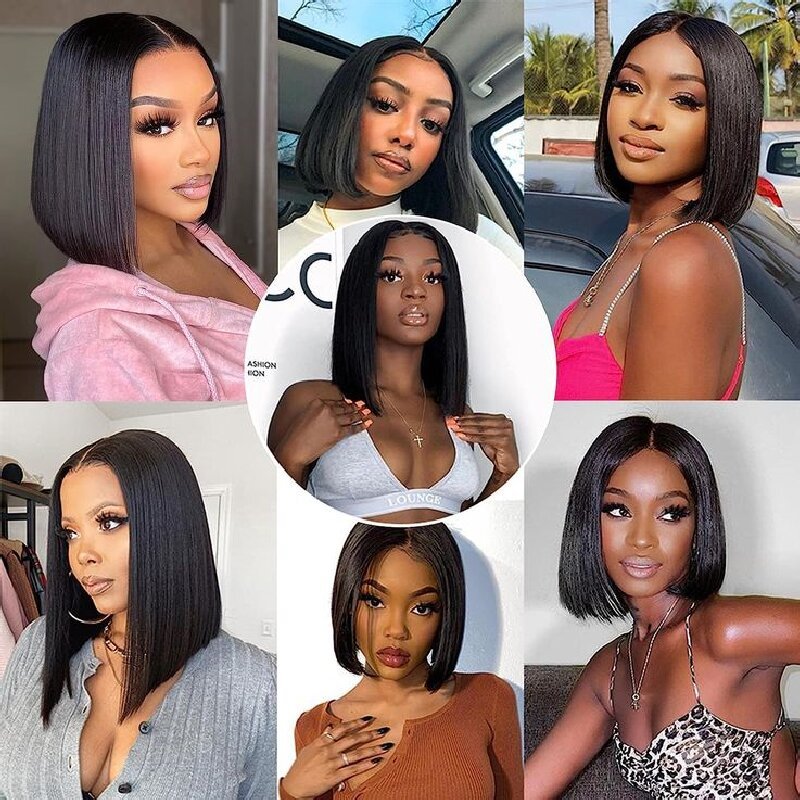 Ready to Go Glueless Wig 5x5 Transparent Lace Closure Beginner Friendly Short Straight Bob Wig - Msgem Hair
