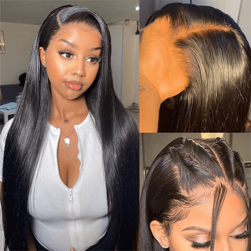 Silky Straight 13x4 13x6 Front Lace Wig Human Hair Natural Hairline - Msgem Hair