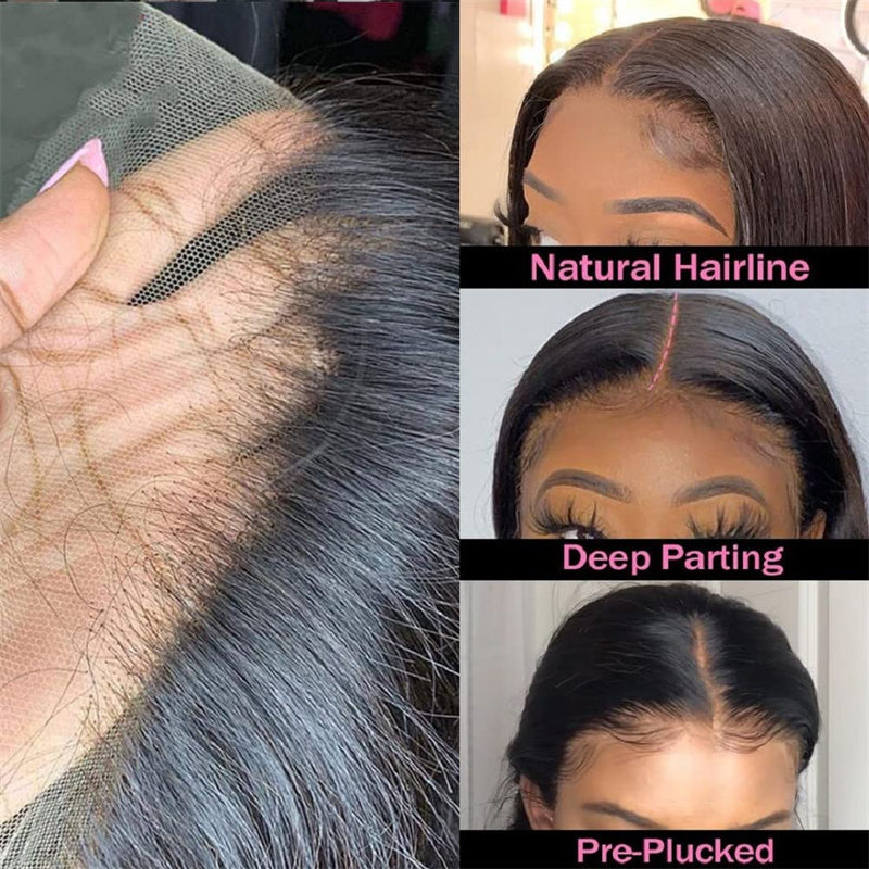 Msgem 13x6 HD Lace Frontal Straight Virgin Human Hair Lace Frontal with Baby Hair