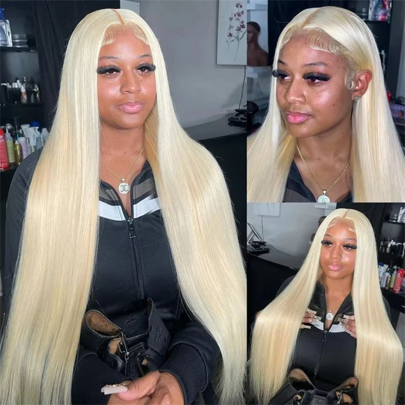 Msgem #613 Blonde 13x6 Full Frontal Lace Wig Straight Human Hair Wigs 250%