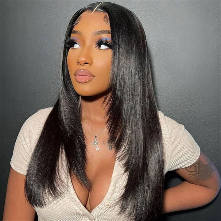 Msgem Layered Cut Glueless Wig Straight Hair 5x5 13x6 HD Lace Human Hair Wigs