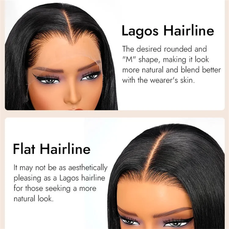 Msgem M-Shaped Hairline Straight Hair HD 13x6 Lace Frontal Wig Lagos Hairline Wigs