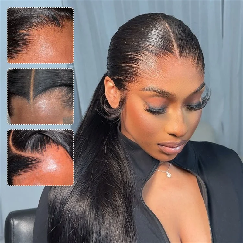 Msgem M-Shaped Hairline Straight Hair HD 13x6 Lace Frontal Wig Lagos Hairline Wigs