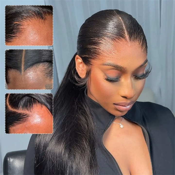 Msgem M-Shaped Hairline Straight Hair HD 13x6 Lace Frontal Wig Lagos Hairline Wigs