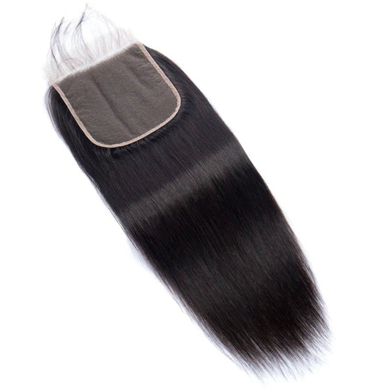 Straight Hair 4 Bundles with 4x4 Lace Closure 100% Human Hair - Msgem Hair