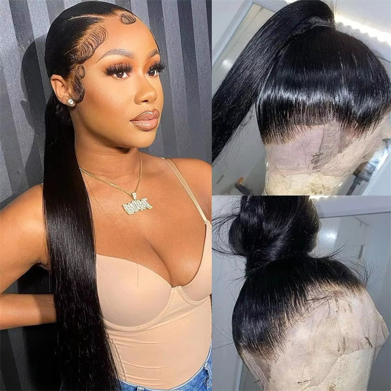 Msgem Invisi-Drawstring Snug Fit 360 Lace Frontal Wigs Glueless Human Hair Wigs Bleached Knots Pre Cut Lace