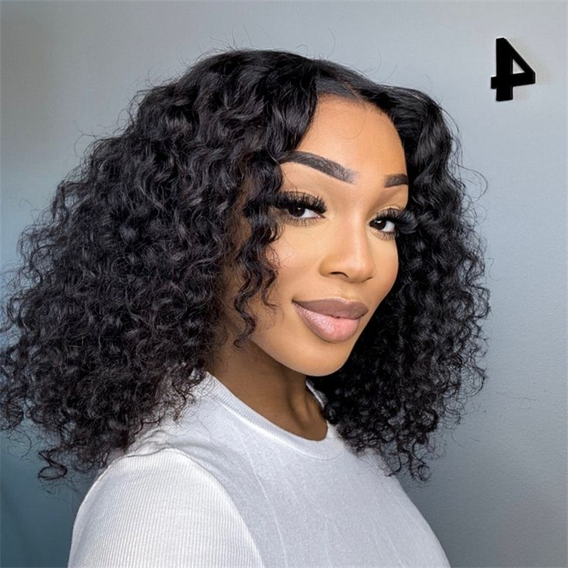 Msgem Short Bob Wigs Water Wave 13x4 13x6 Lace Front Human Hair Wig