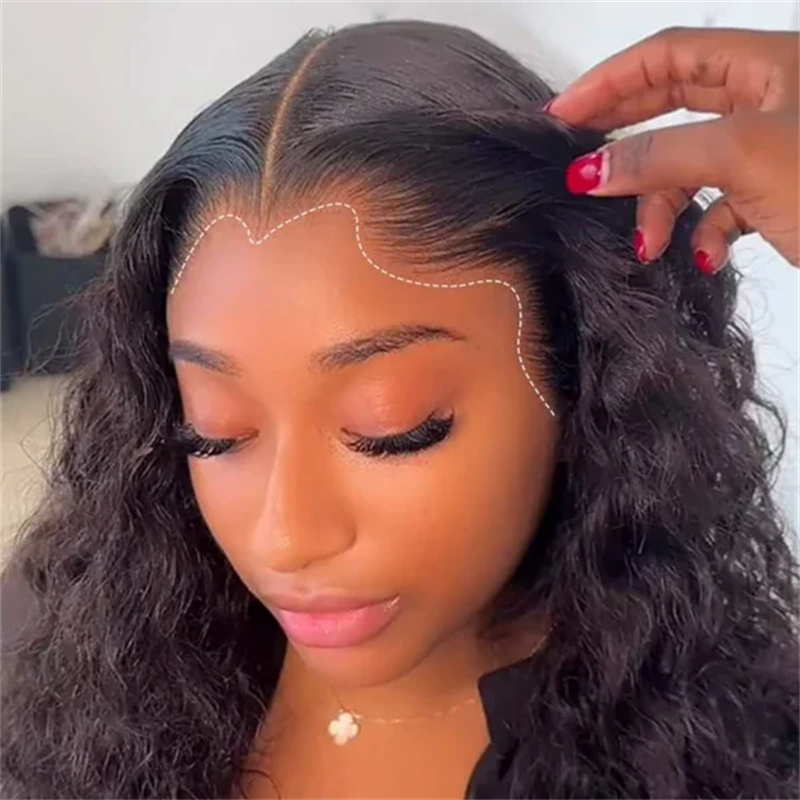 Msgem Lagos Hairline Water Wave 13x6 Invisible Lace Frontal Wigs Human Hair