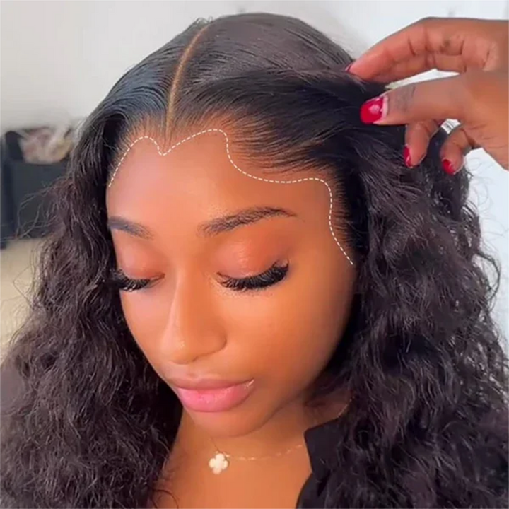 Msgem Lagos Hairline Water Wave 13x6 Invisible Lace Frontal Wigs Human Hair