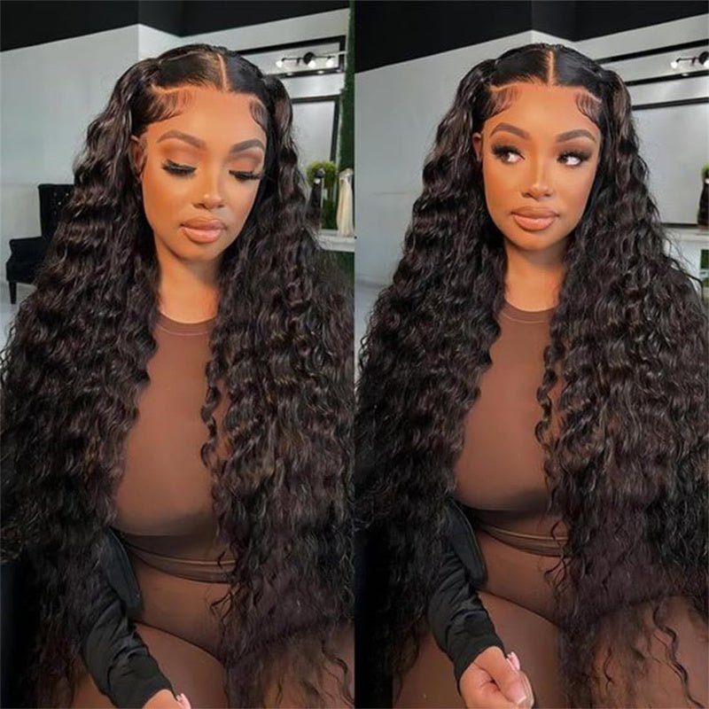 Water Wave 6x6 Closure Wigs Natural Wave Transparent Lace Front Wigs 100% Virgin Human Hair - Msgem Hair