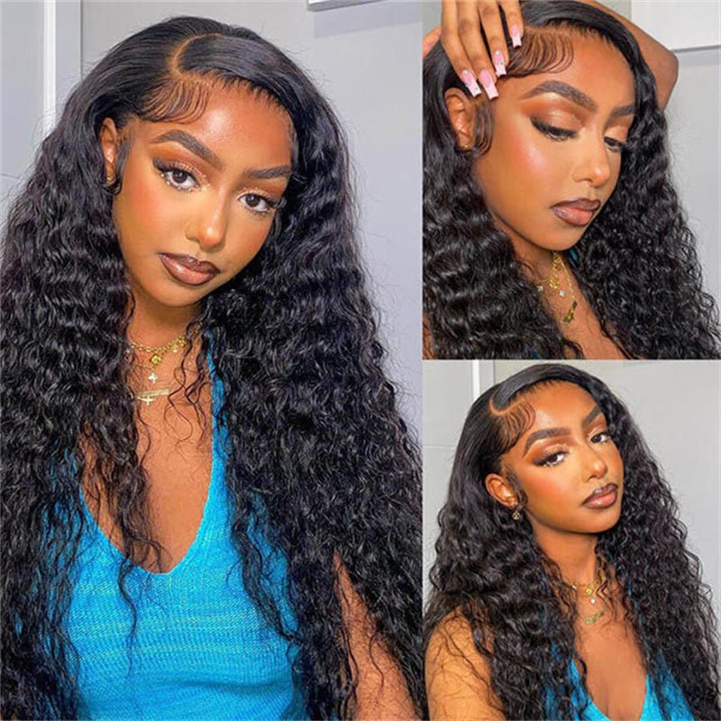 Water Wave 6x6 Closure Wigs Natural Wave Transparent Lace Front Wigs 100% Virgin Human Hair - Msgem Hair