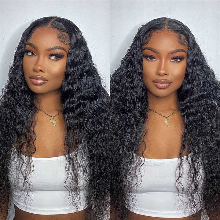 Water Wave 6x6 Closure Wigs Natural Wave Transparent Lace Front Wigs 100% Virgin Human Hair - Msgem Hair