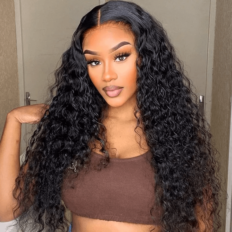 Water Wave 6x6 Closure Wigs Natural Wave Transparent Lace Front Wigs 100% Virgin Human Hair - Msgem Hair