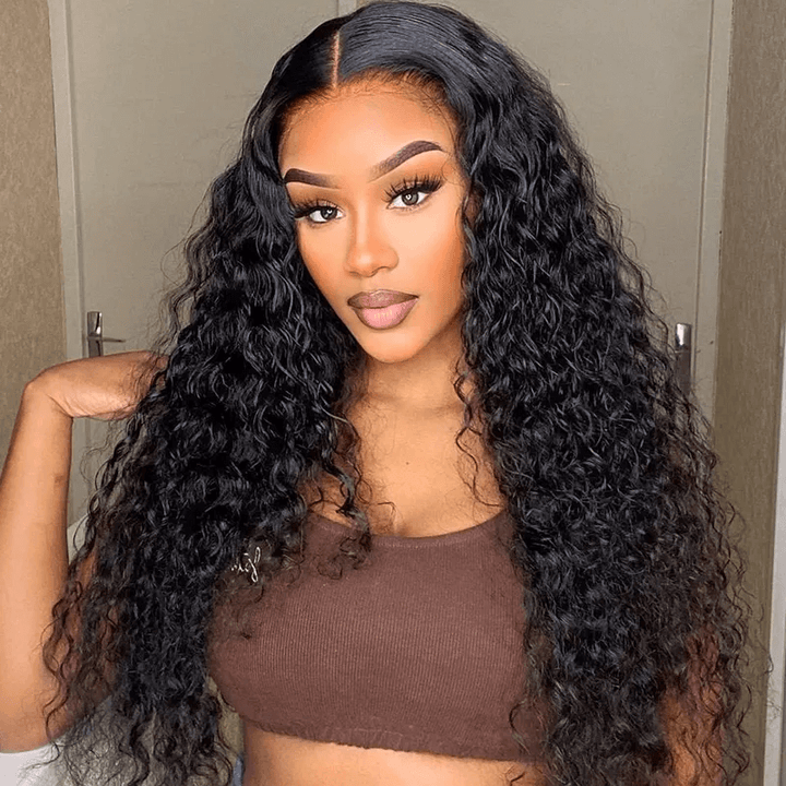 Water Wave 6x6 Closure Wigs Natural Wave Transparent Lace Front Wigs 100% Virgin Human Hair - Msgem Hair