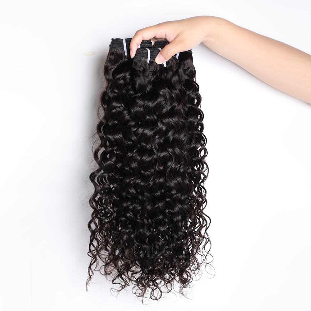 Water Wave Hair 4 Bundles With 4x4 Lace Closure 100% Virgin Human Hair - Msgem Hair