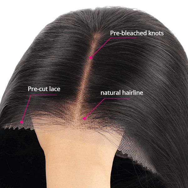 Msgem Glueless Wig with Elastic Belt Water Wave Pre Cut Wear&Go 5x5 Transparent HD Lace Closure - Msgem Hair