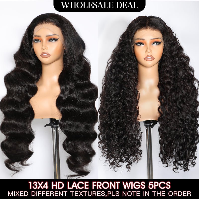 Wholesale | Msgem 13x4 HD Lace Frontal Human Hair Wigs 5PCS - Msgem Hair