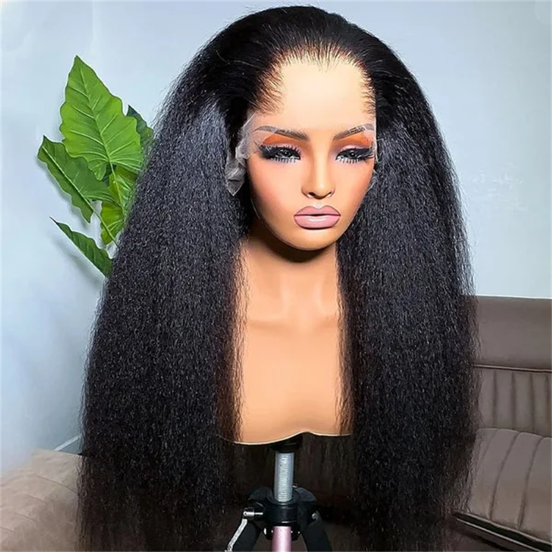 Msgem M-Shaped Hairline Kinky Straight 13x6 HD Lace Frontal Wig Lagos Hairline Wigs