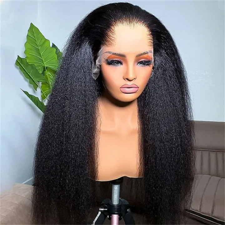 Msgem M-Shaped Hairline Kinky Straight 13x6 HD Lace Frontal Wig Lagos Hairline Wigs