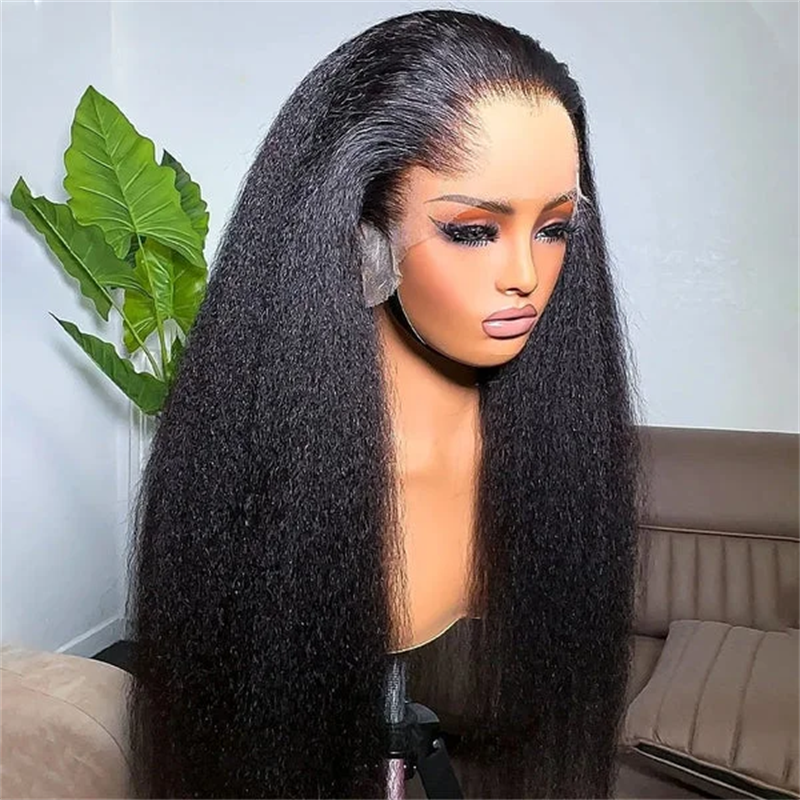 Msgem M-Shaped Hairline Kinky Straight 13x6 HD Lace Frontal Wig Lagos Hairline Wigs
